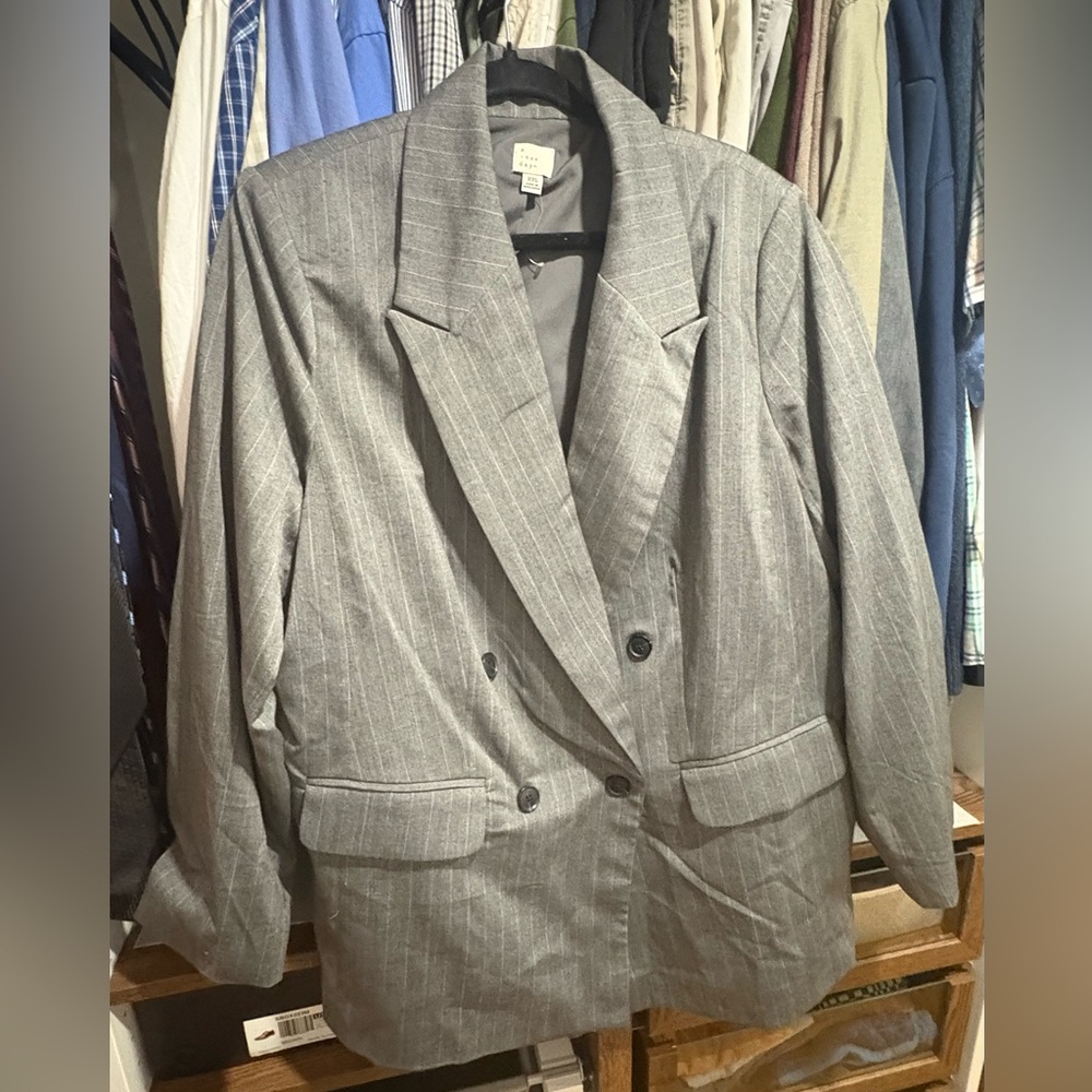 Gray Pinstripe Blazer